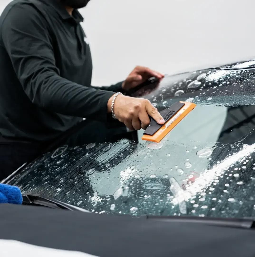 Windshield Protection Film being performed by a technician