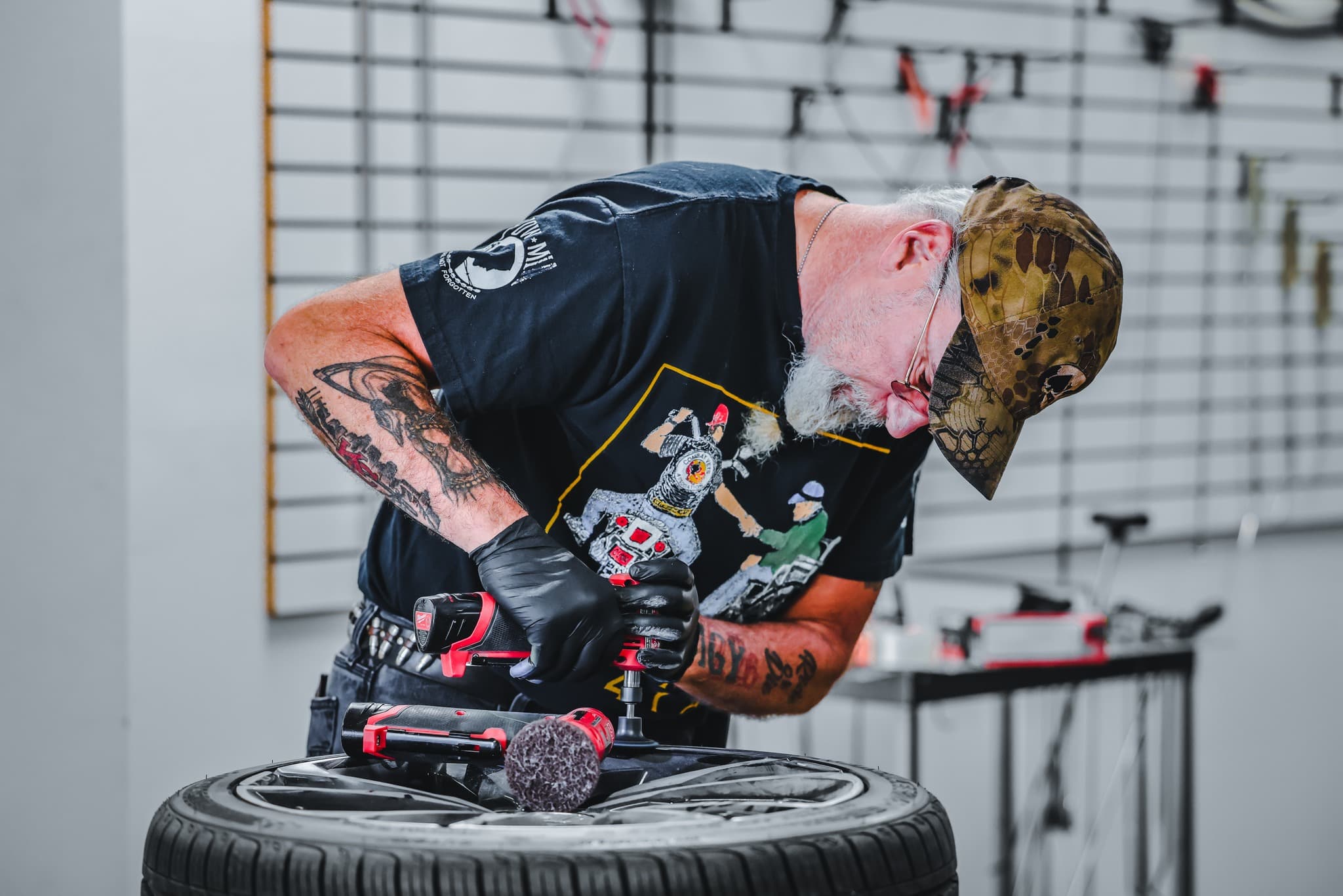 Hands-on alloy wheel repair training in progress